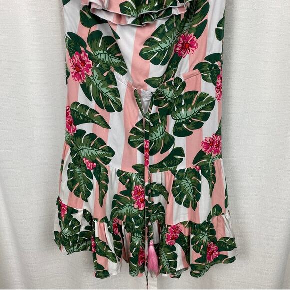 Lovers and Friends Pink&Green Floral Amity Pink Palm Tropical Dress Sz.L NWT - Picture 7 of 16